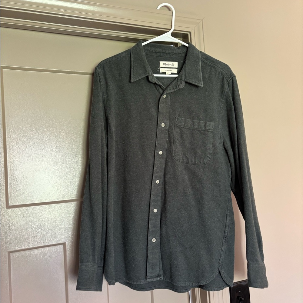 Madewell Men's Long Sleeve Button-Up Shirt - Dark Green